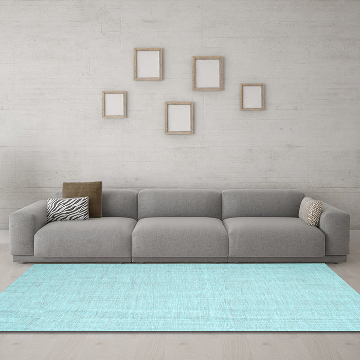Machine Washable Abstract Light Blue Contemporary Rug in a Living Room, wshcon1354lblu