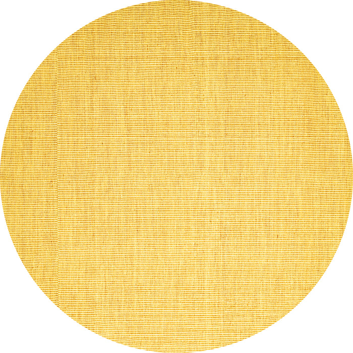Round Machine Washable Abstract Yellow Contemporary Rug, wshcon1354yw