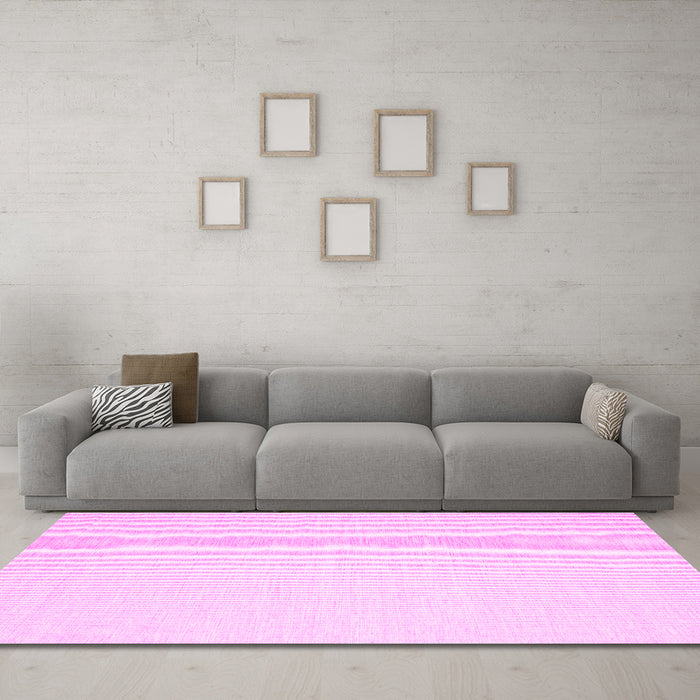 Machine Washable Abstract Pink Contemporary Rug in a Living Room, wshcon1355pnk