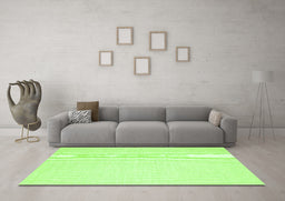 Machine Washable Abstract Green Contemporary Area Rugs in a Living Room,, wshcon1355grn