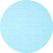 Round Abstract Light Blue Contemporary Rug, con1355lblu