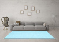 Machine Washable Abstract Light Blue Contemporary Rug, wshcon1355lblu