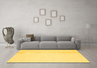 Machine Washable Abstract Yellow Contemporary Rug, wshcon1355yw