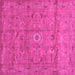 Square Machine Washable Abstract Pink Contemporary Rug, wshcon1356pnk