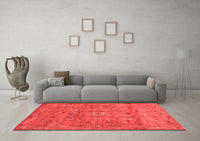 Machine Washable Abstract Red Contemporary Rug, wshcon1356red