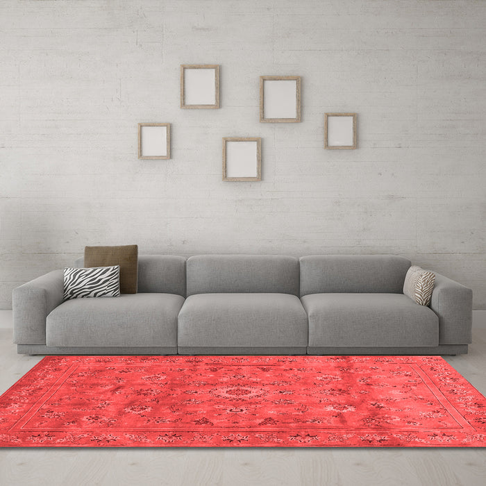 Contemporary Red Washable Rugs