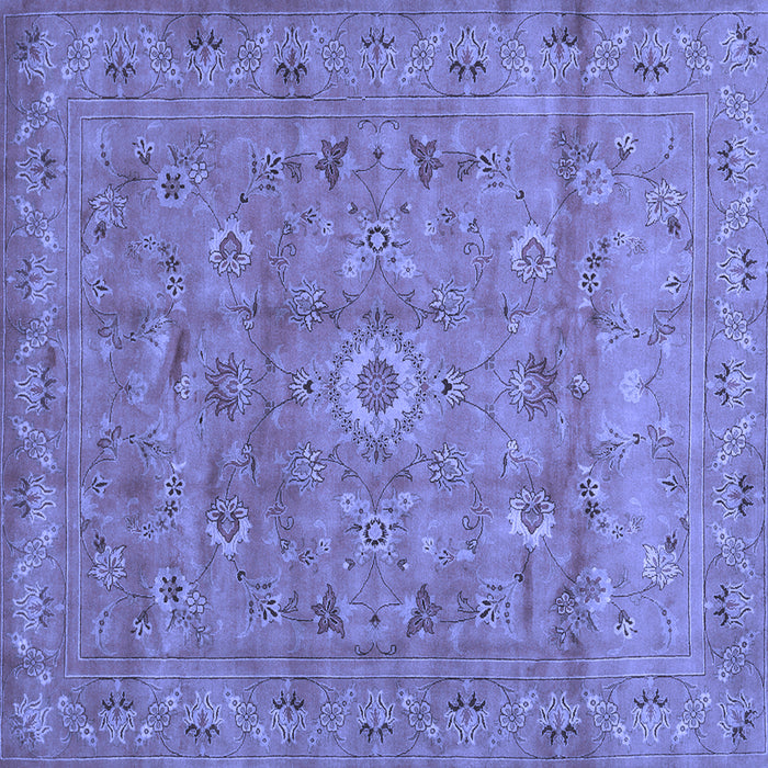 Square Machine Washable Abstract Blue Contemporary Rug, wshcon1356blu