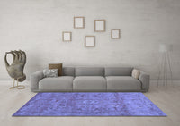 Machine Washable Abstract Blue Contemporary Rug, wshcon1356blu