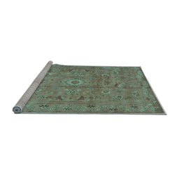 Sideview of Machine Washable Abstract Light Blue Contemporary Rug, wshcon1356lblu