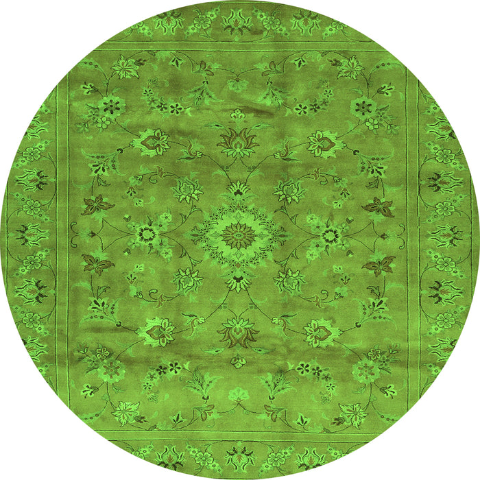 Square Abstract Green Contemporary Rug, con1356grn