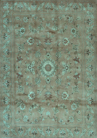 Abstract Light Blue Contemporary Rug, con1356lblu