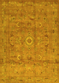 Abstract Yellow Contemporary Rug, con1356yw