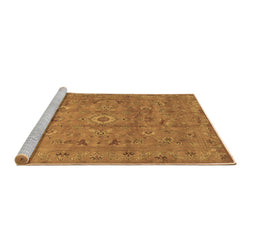 Sideview of Machine Washable Abstract Brown Contemporary Rug, wshcon1356brn