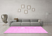 Machine Washable Abstract Pink Contemporary Rug in a Living Room, wshcon1357pnk