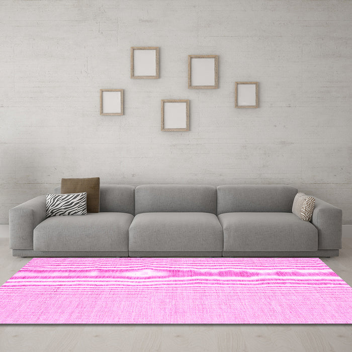 Machine Washable Abstract Pink Contemporary Rug in a Living Room, wshcon1357pnk