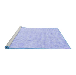 Sideview of Machine Washable Abstract Blue Contemporary Rug, wshcon1357blu