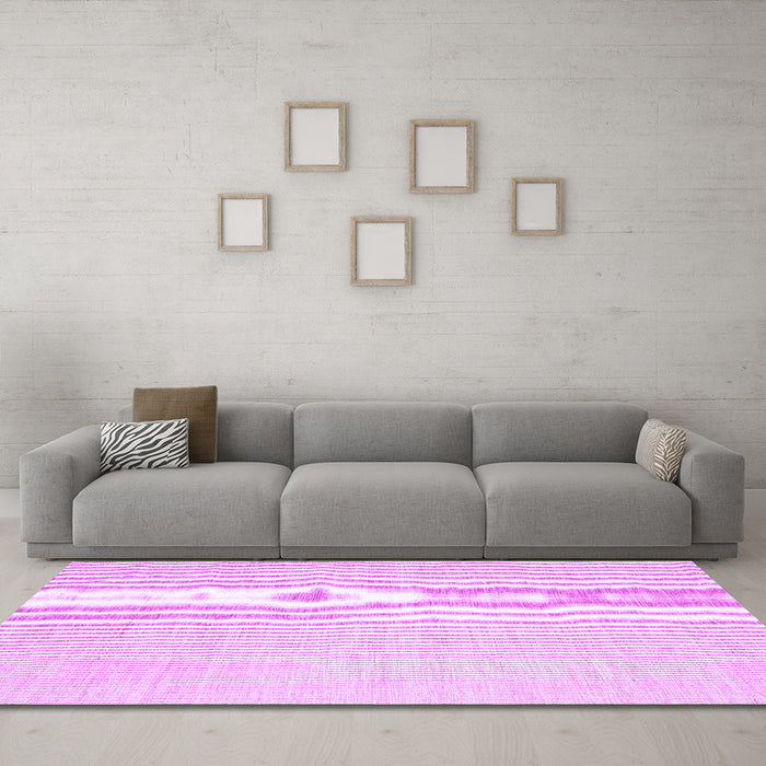 Machine Washable Abstract Purple Contemporary Area Rugs in a Living Room, wshcon1357pur