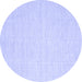 Round Abstract Blue Contemporary Rug, con1357blu