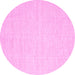 Round Machine Washable Abstract Pink Contemporary Rug, wshcon1357pnk