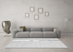 Machine Washable Abstract Gray Contemporary Rug in a Living Room,, wshcon1357gry