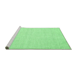 Sideview of Machine Washable Abstract Emerald Green Contemporary Area Rugs, wshcon1357emgrn