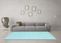 Machine Washable Abstract Light Blue Contemporary Rug, wshcon1357lblu