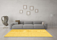 Machine Washable Abstract Yellow Contemporary Rug, wshcon1357yw