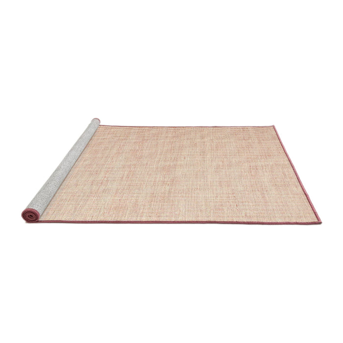 Serging Thickness of Machine Washable Contemporary Light Salmon Rose Pink Rug, wshcon1358