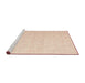Serging Thickness of Machine Washable Contemporary Light Salmon Rose Pink Rug, wshcon1358