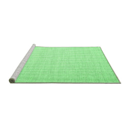 Sideview of Machine Washable Abstract Emerald Green Contemporary Area Rugs, wshcon1358emgrn