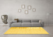 Machine Washable Abstract Yellow Contemporary Rug in a Living Room, wshcon1358yw