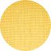 Round Machine Washable Abstract Yellow Contemporary Rug, wshcon1358yw