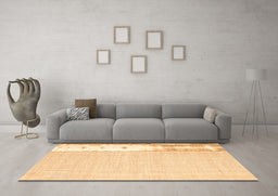 Machine Washable Abstract Brown Contemporary Rug in a Living Room,, wshcon1358brn