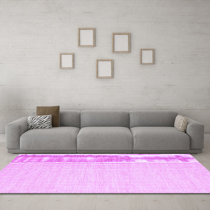 Machine Washable Abstract Purple Contemporary Area Rugs in a Living Room, wshcon1358pur