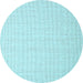 Round Abstract Light Blue Contemporary Rug, con1358lblu