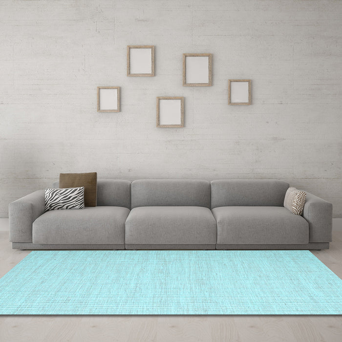 Machine Washable Abstract Light Blue Contemporary Rug in a Living Room, wshcon1358lblu
