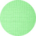 Round Abstract Emerald Green Contemporary Rug, con1358emgrn