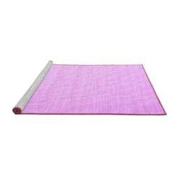 Sideview of Machine Washable Abstract Purple Contemporary Area Rugs, wshcon1358pur