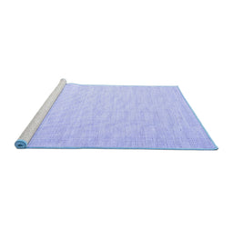 Sideview of Machine Washable Abstract Blue Contemporary Rug, wshcon1358blu