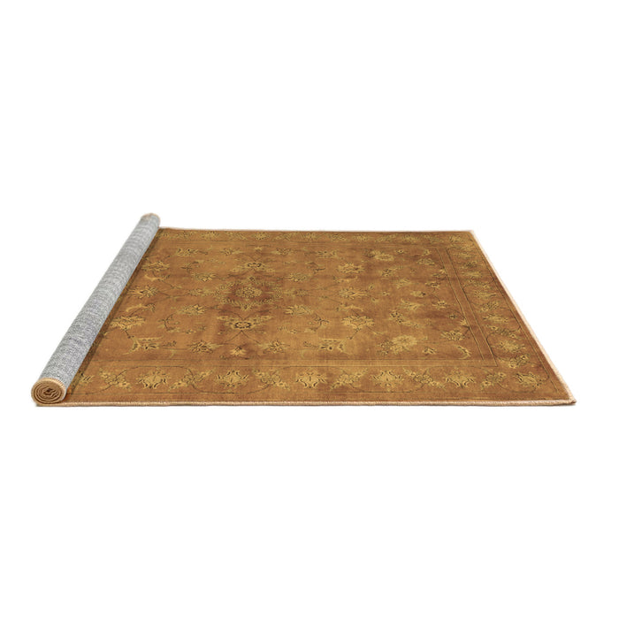 Sideview of Machine Washable Abstract Brown Contemporary Rug, wshcon1359brn