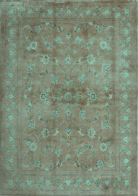 Abstract Light Blue Contemporary Rug, con1359lblu