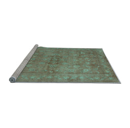 Sideview of Machine Washable Abstract Light Blue Contemporary Rug, wshcon1359lblu