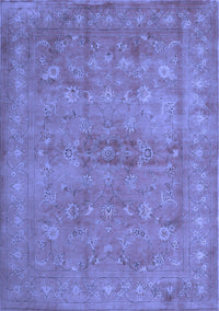 Abstract Blue Contemporary Rug, con1359blu