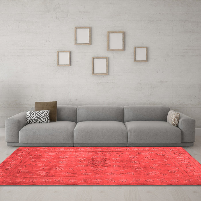 Contemporary Red Washable Rugs