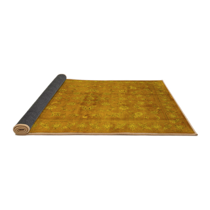 Sideview of Abstract Yellow Contemporary Rug, con1359yw