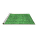 Sideview of Machine Washable Abstract Emerald Green Contemporary Area Rugs, wshcon1359emgrn