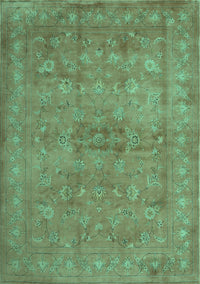 Abstract Turquoise Contemporary Rug, con1359turq