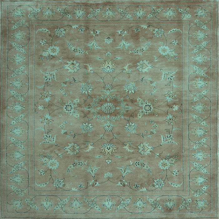 Square Abstract Light Blue Contemporary Rug, con1359lblu