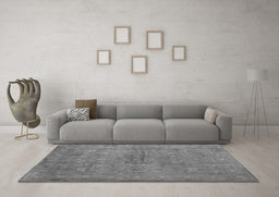 Machine Washable Abstract Gray Contemporary Rug in a Living Room,, wshcon1359gry