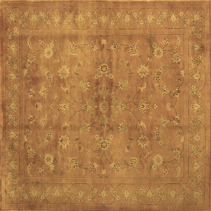Square Abstract Brown Contemporary Rug, con1359brn